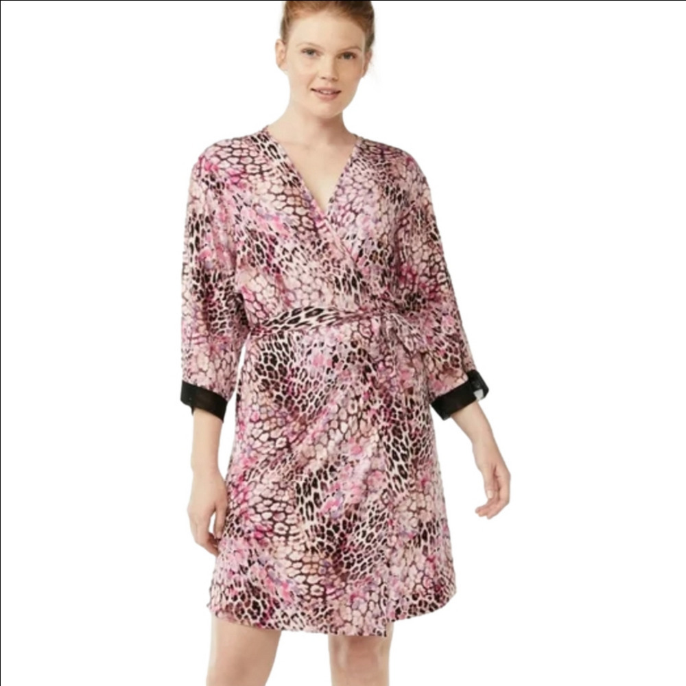 Joyspun Animal Print Belted Sleep/Bath Robe Size 2X-3X
